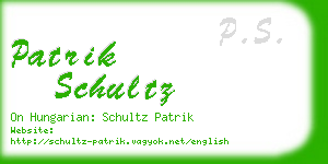 patrik schultz business card